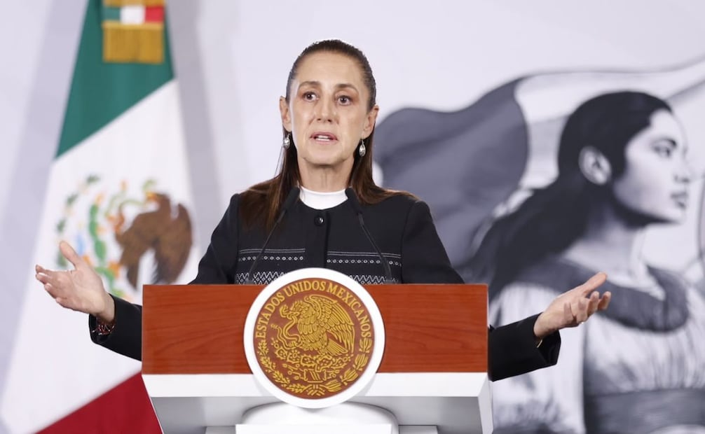 La presidenta Claudia Sheinbaum en la “Mañanera del Pueblo” del 12 de agosto de 2026 en Palacio Nacional. Foto: Diego Simón Sánchez/ EL UNIVERSAL