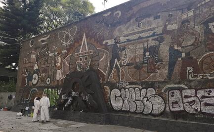 Retiran pintas al mural Sol de Fuego, del Centro SCOP