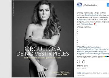 Alicia Machado posa desnuda: "Prefiero estar desnuda que vestir pieles"
