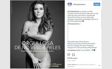 Alicia Machado posa desnuda: "Prefiero estar desnuda que vestir pieles"