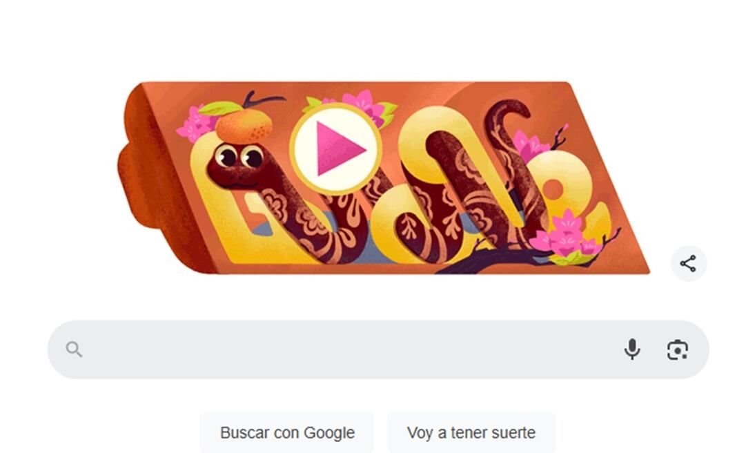 Al acceder a Google aparece una ilustración de tonos naranjas, con un fondo que mezcla amarillos y rojos profundos. Foto: Google