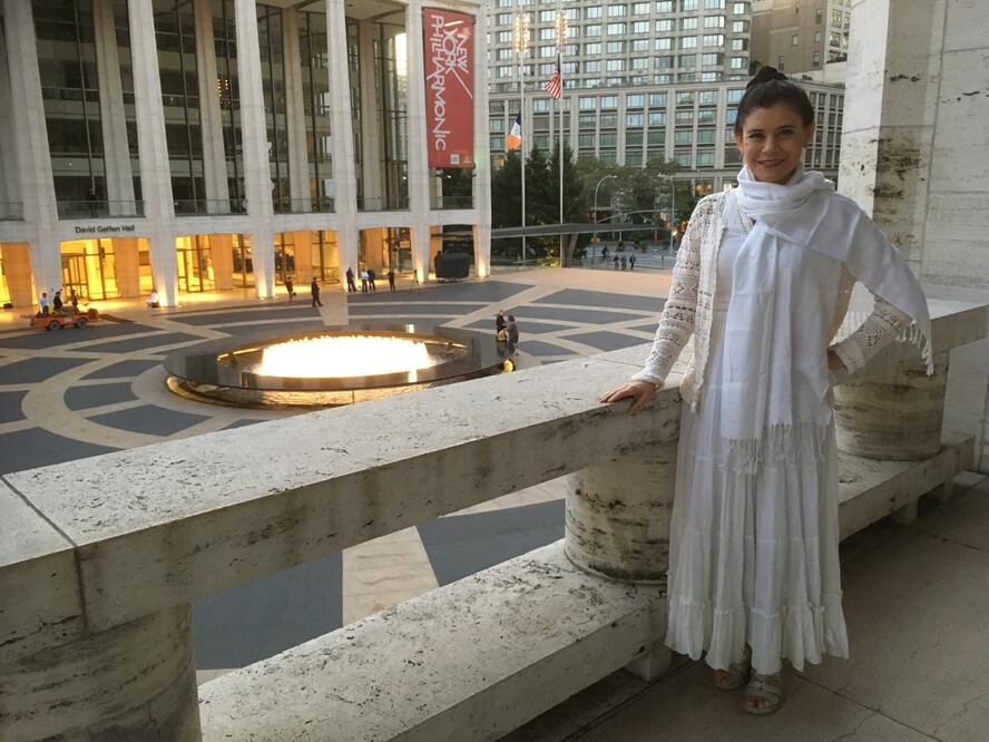 La cantante en Nueva York, después de un tributo en Lincoln Center, en la Plaza principal, el 11 de septiembre del año pasado, en el que ha participado cada año con Buglisi Dance Theater. Foto: Cortesía