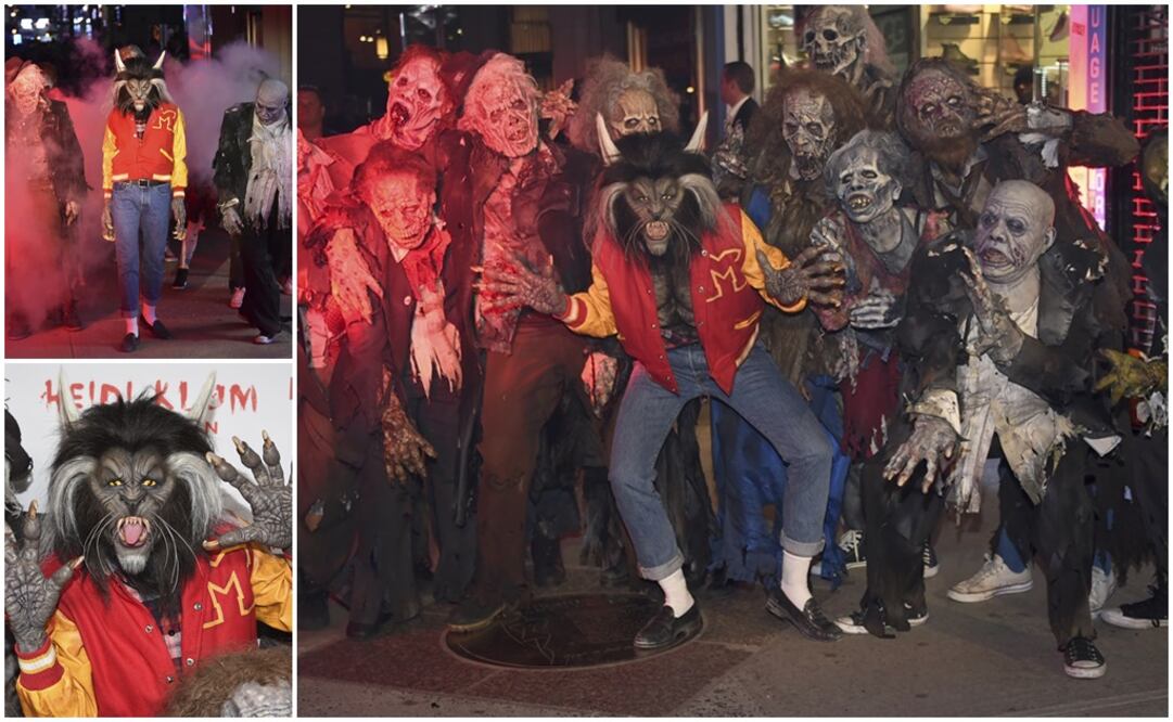 Heidi Klum impactó este 2017 con un disfraz inspirado en "Thriller". Fotos: AP