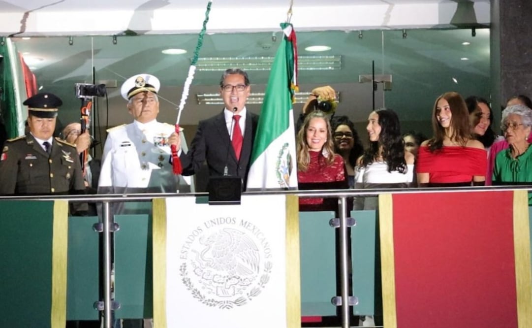 Edil de Ciudad Madero, Tamaulipas, comete error durante Grito de Independencia (16/09/2025). Foto: Captura de pantalla