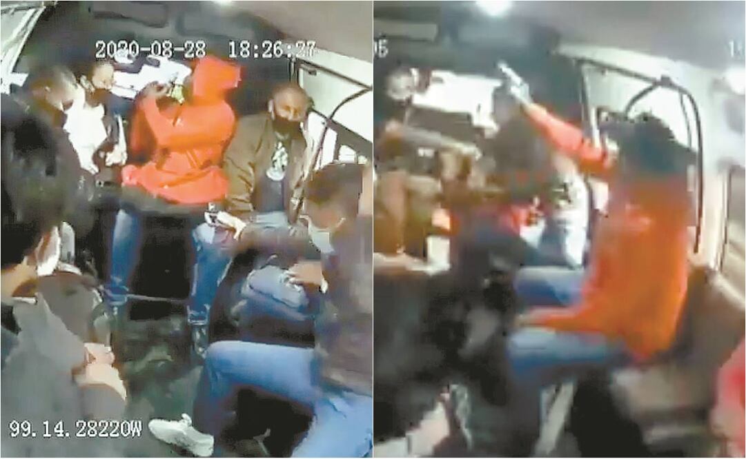 Las grabaciones captaron al mismo sujeto de chamarra roja asaltando las unidades de las Rutas 11 y 82 con apenas 10 minutos de diferencia. Foto: TOMADAS DE VIDEO