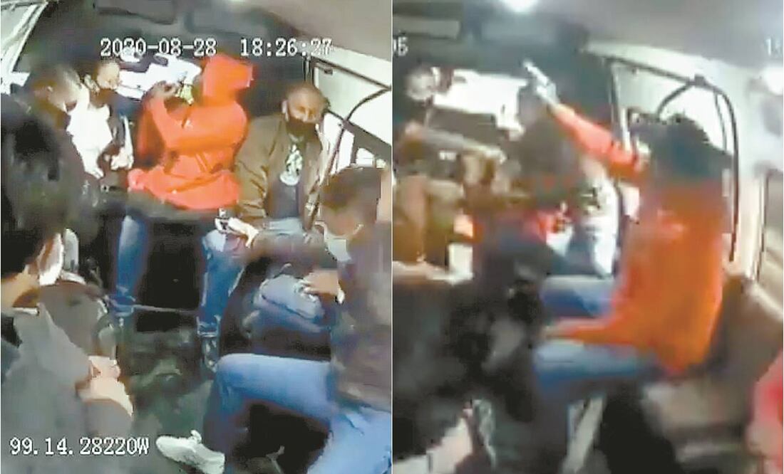 Las grabaciones captaron al mismo sujeto de chamarra roja asaltando las unidades de las Rutas 11 y 82 con apenas 10 minutos de diferencia. Foto: TOMADAS DE VIDEO