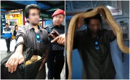 Detienen a hombre con una serpiente en el Metro