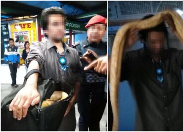 Detienen a hombre con una serpiente en el Metro