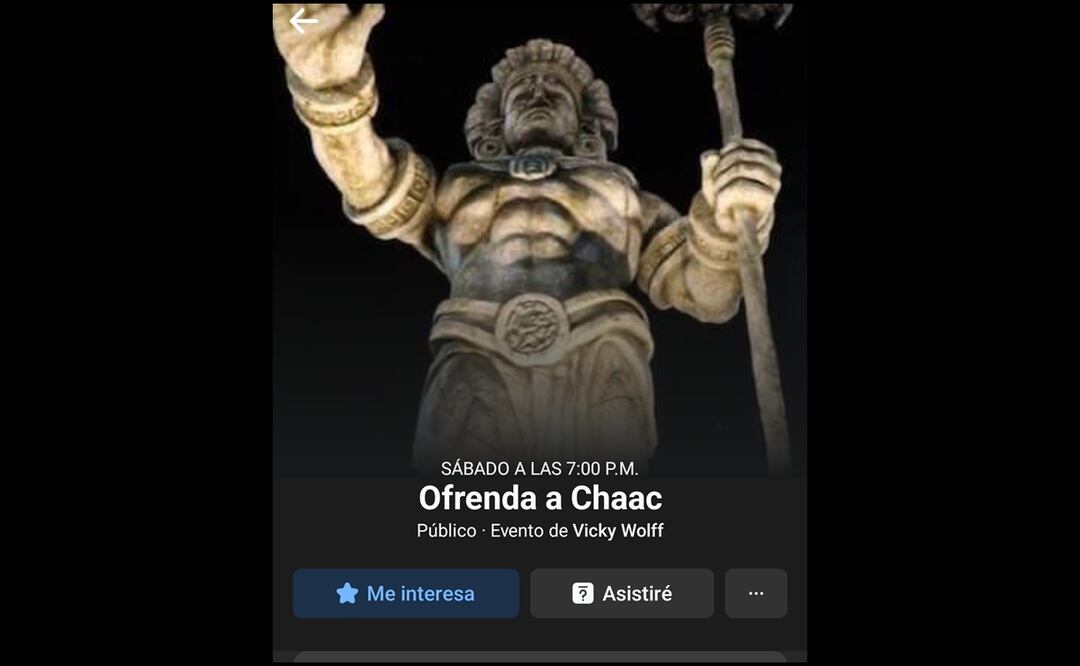 La influencer Vicky Wolff invita a llevar una "ofrenda" ante la nueva estatua del dios Chaac de la lluvia, ubicado en Telchac Puerto, Yucatán. Foto: Especial