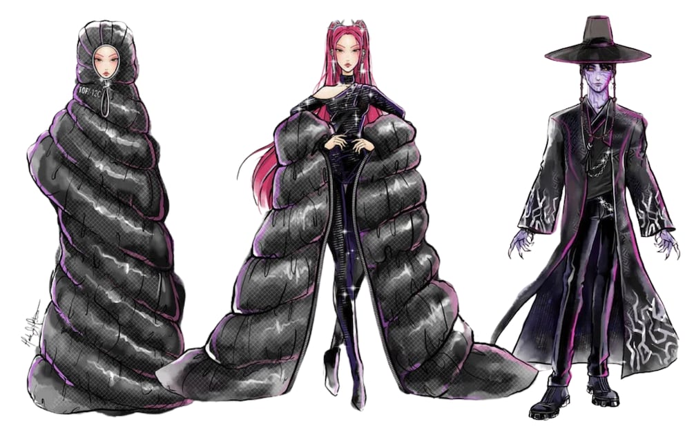 Las muñecas coleccionables están inspiradas en los personajes de Jinu de Saja Boys y Mira de HUNTR/X. Foto: Mattel Creations