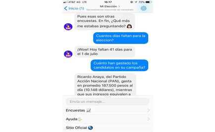 ¿Quieres saber algo de las elecciones? Pregúntale en chatbot a EMI
