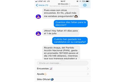 ¿Quieres saber algo de las elecciones? Pregúntale en chatbot a EMI
