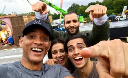 Will Smith comparte foto con los actores de la nueva cinta de "Aladdín"