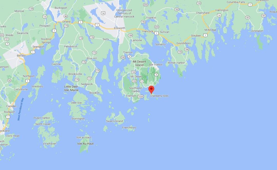 Islesford, también conocida como isla Little Cranberry. (Foto: Google Maps)