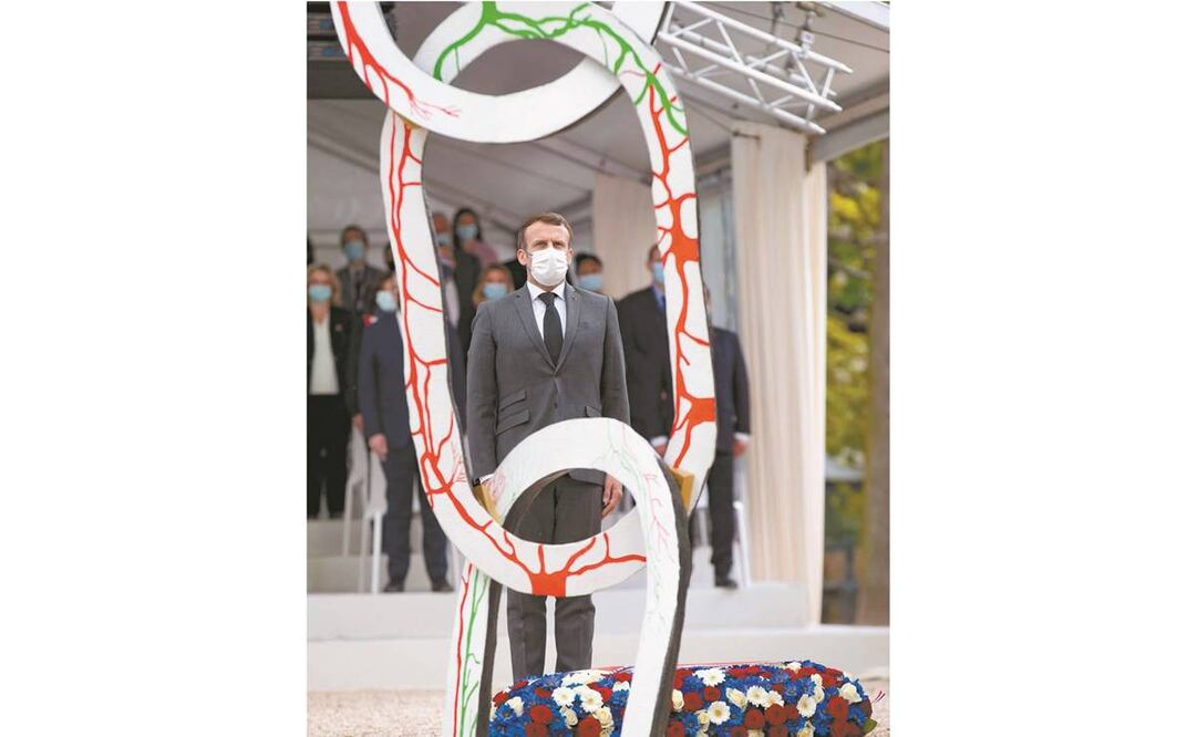 El presidente Emmanuel Macron, en una ceremonia ayer en París. Foto: Ian Langsdon. AFP