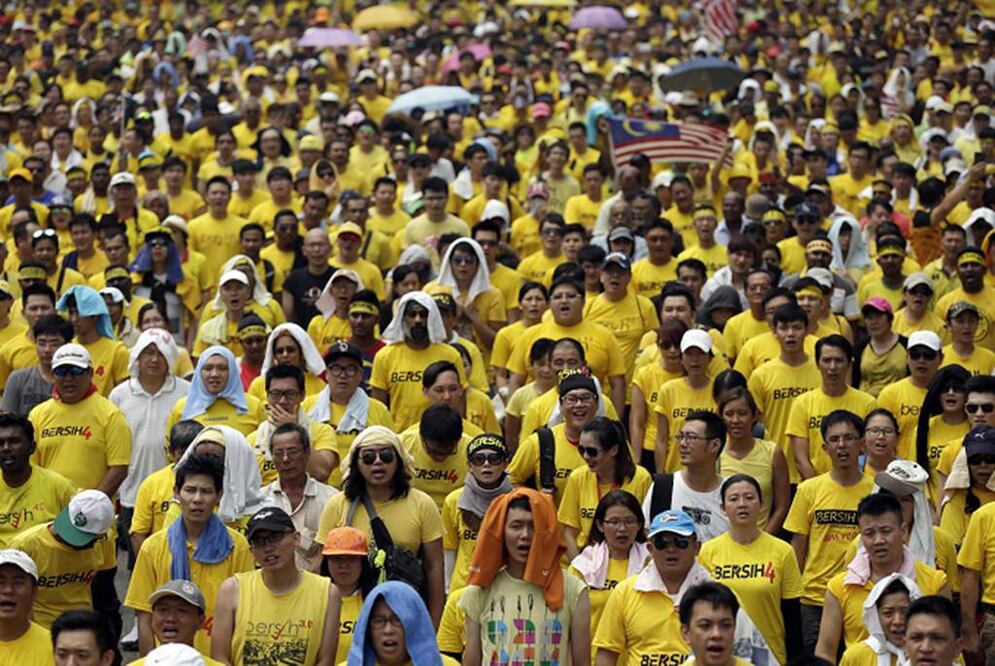 El grueso de la protesta, que ha transcurrido sin incidentes, se encuentra en la capital, aunque también hay protestas en los estados de Sabah y Sarawan, en la isla de Borneo (EFE)