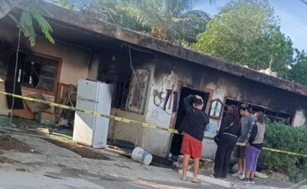 Incendio en Yucatán deja un persona muerta y dos intoxicados; el fuego fue iniciado por cortocircuito de un árbol de navidad