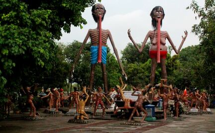 "Bienvenido al Infierno": el parque de las figuras terroríficas