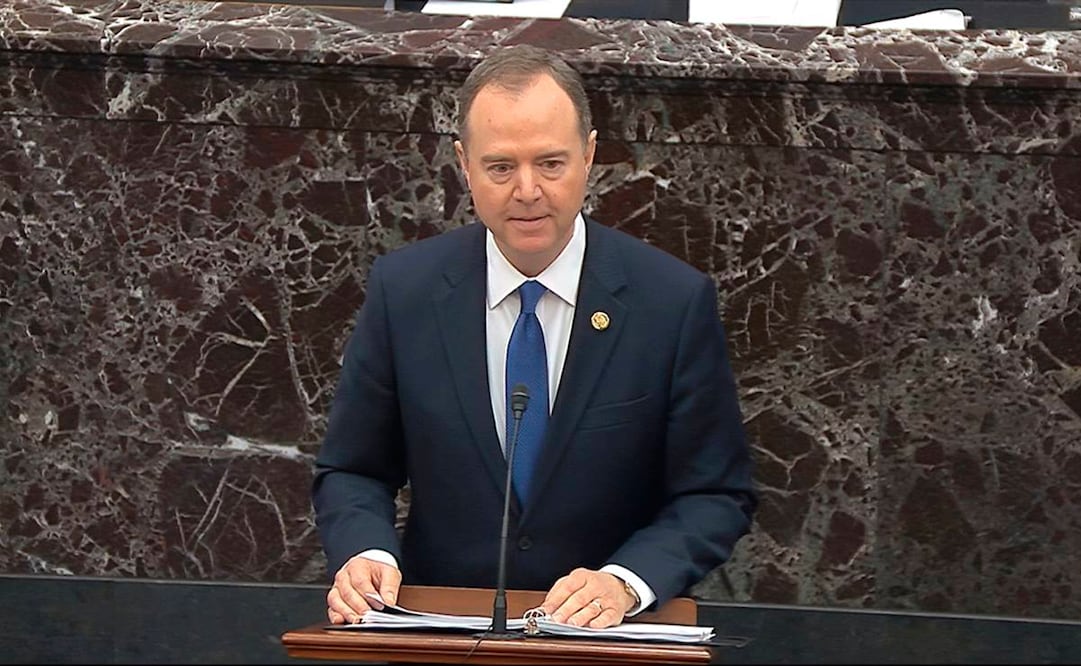 El congresista Adam Schiff cerró los argumentos finales durante el juicio político a Trump en el Senado (Fotos: AP)