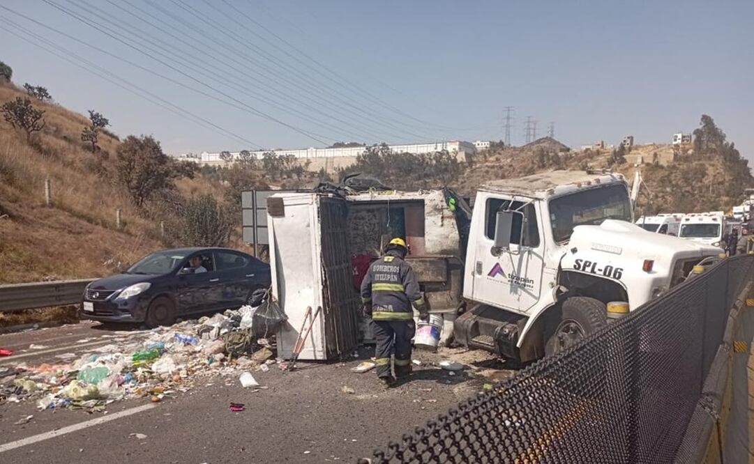 Foto: El camión recolector de basura tras el choque