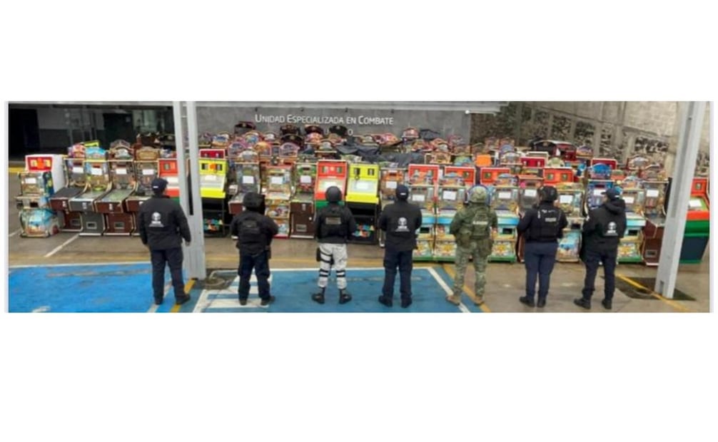 Máquinas tragamonedas aseguradas (03/02/2026). Foto: Especial