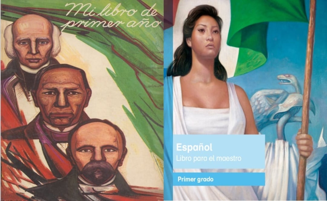 Portadas de los libros de primer año en 1960 y 2014 / Página oficial de la SEP