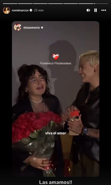 Romina Marcos y Laura Salazar viven romántico momento y se comprometen.