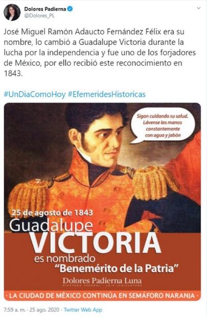 Dolores Padierna confunde a Guadalupe Victoria con Santa Anna