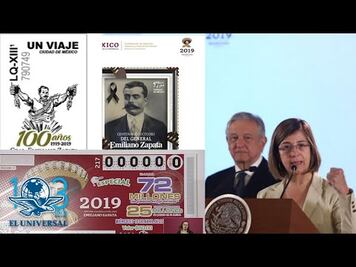 Presentan billete de Lotería, boleto del Metro y timbre postal de Emiliano Zapata
