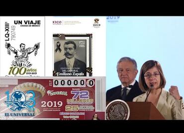 Presentan billete de Lotería, boleto del Metro y timbre postal de Emiliano Zapata