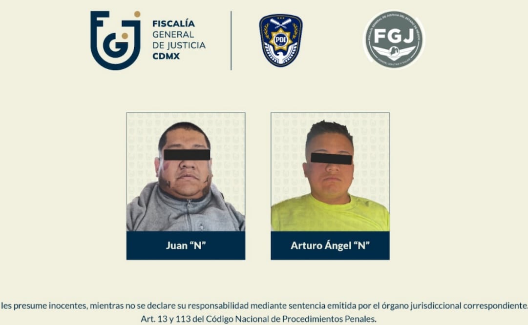 Dos presuntos integrantes de La Familia Michoacana son vinculados a proceso por homicidio en Tláhuac.
Foto: Especial.