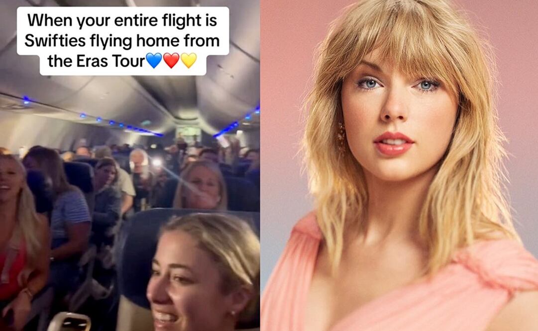 Taylor Swift "invadió" el vuelo de los pasajeros. Foto: TikTok / Facebook