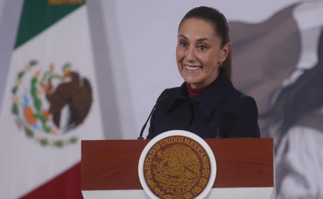 La presidenta Claudia Sheinbaum durante la mañanera del 6 de enero del 2026. Foto: Carlos Mejía / EL UNIVERSAL