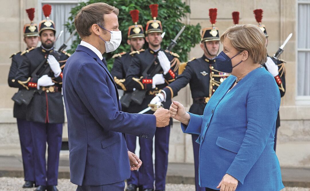 El presidente francés, Emmanuel Macron, con la canciller alemana, Angela Merkel, en septiembre. Foto: Ludovic Marin. AFP