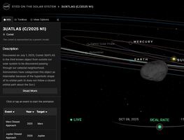 Cometa 3I/ATLAS: sigue EN VIVO la trayectoria del objeto interestelar que tiene en alerta a la Tierra