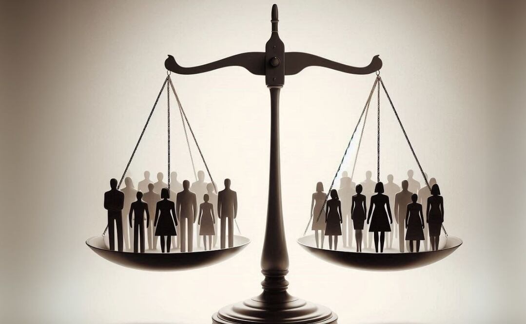 La paridad de género se ha visto cuestionada por parte de las personas que aspiran a un cargo en el Poder Judicial en la próxima elección. Foto: Generada con inteligencia artificial
