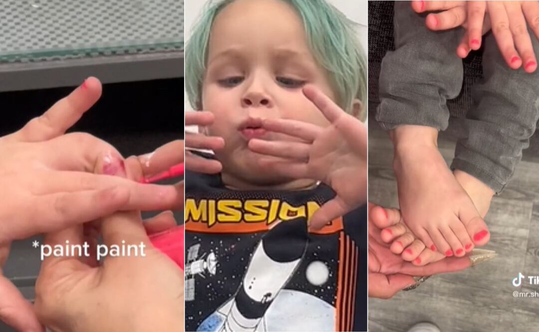 El nene eligió el rosa para pintarse las uñas y el maestro enfureció. Foto: TikTok @mr.shearhod