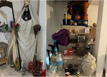 Catean inmuebles de "Los Arroyo"; hallan taller de billetes falsos y altares a la Santa Muerte