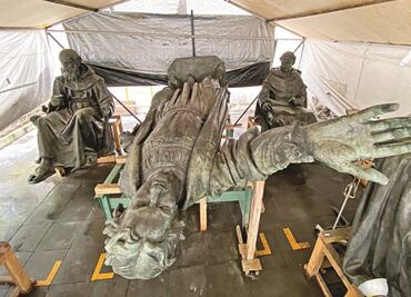 Falsas afirmaciones de Sheinbaum, dice alcaldía Miguel Hidalgo; "no se oponen a recibir estatua de Colón"