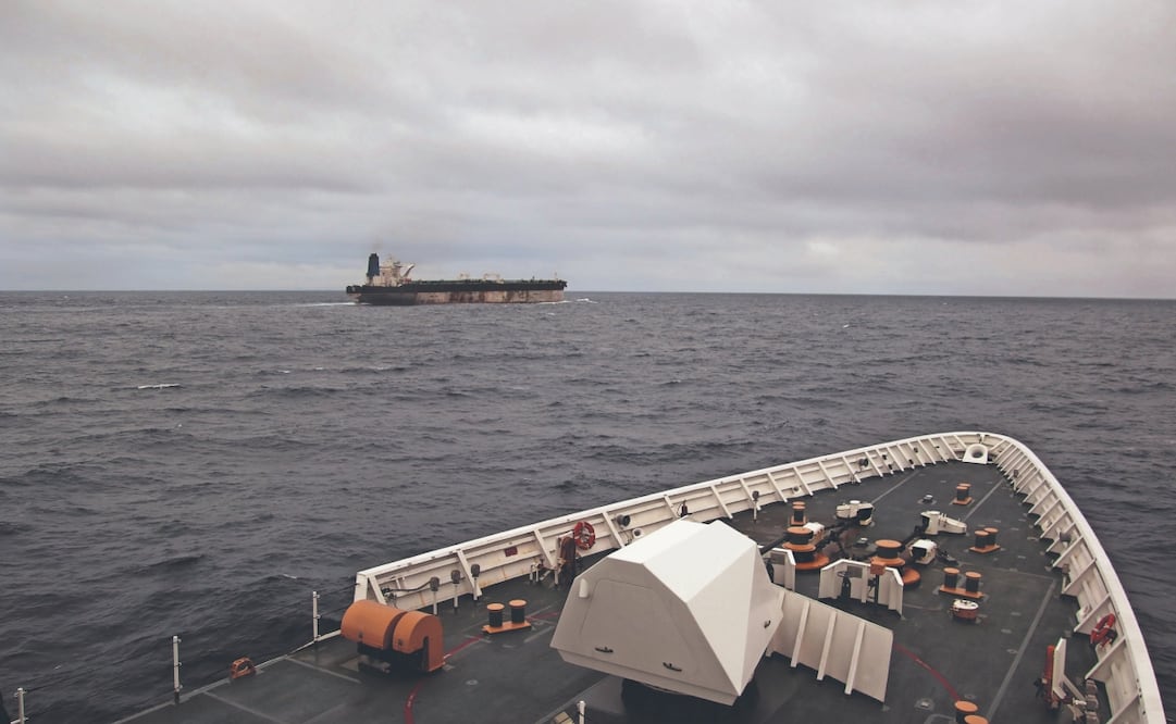 El buque M/V Bella 1 fue incautado ayer en el Atlántico Norte por las fuerzas militares estadounidenses. Foto: de COMANDO EUROPEO DE ESTADOS UNIDOS