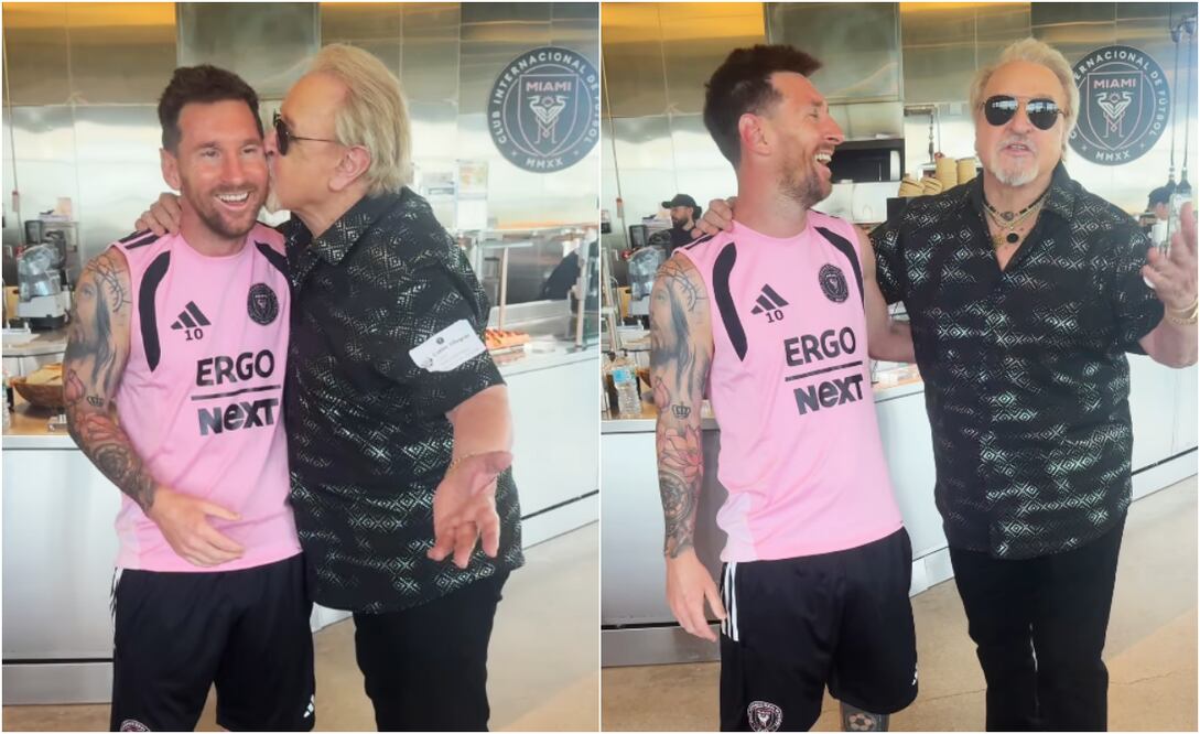 Lionel Messi y Carlos Villagrán y su encuentro en Miami, Florida. 
Fotos: Instagram, vía @carlos_kiko1