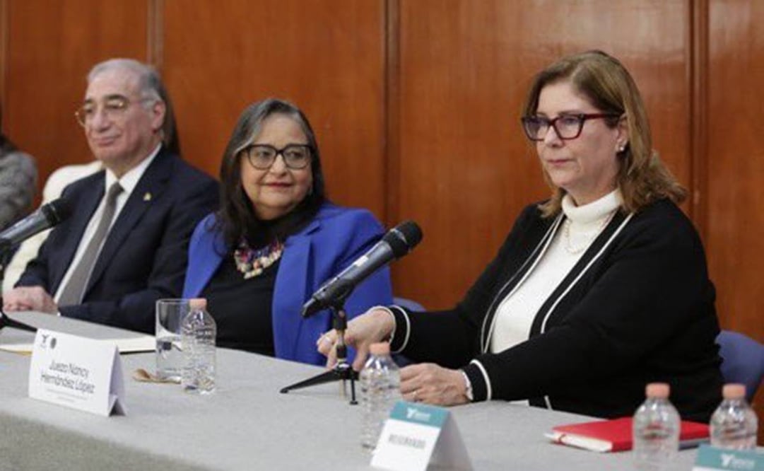 La ministra Norma Lucía Piña Hernández, presidenta de la Suprema Corte de Justicia de la Nación (SCJN) y la jueza Nancy Hernández López, presidenta electa de la Corte Interamericana de Derechos Humanos / Foto: @SCJN