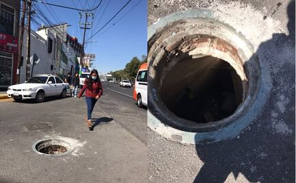 Reportan coladera sin tapa con dos metros de profundidad junto a alcaldía de Atizapán de Zaragoza 
