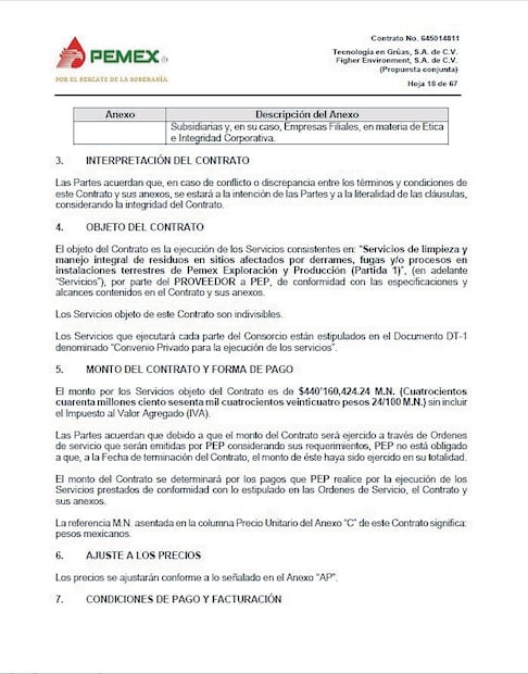 Pemex ha contratado empresas para la limpieza y manejo de residuos de derrames. Foto: Pemex