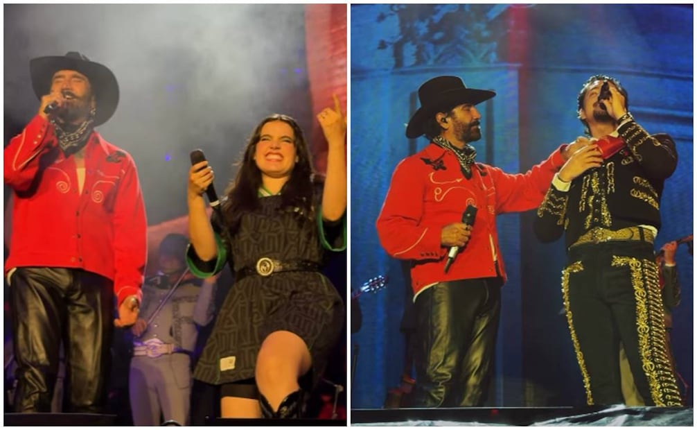 Alejandro Fernández con sus hijos Camila y Alejandro en "La serenata más grande del del mundo".