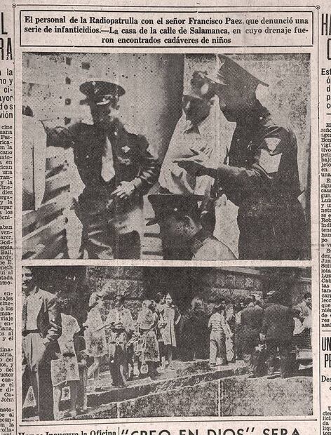 La mañana del 8 de abril de 1941, la Ciudad de México fue sacudida por un macabro descubrimiento en las alcantarillas de la colonia Roma, los restos humanos encontrados señalaban como única sospechosa a Felicitas Sánchez que ya se había dado a la fuga. Foto: Hemeroteca El Universal.