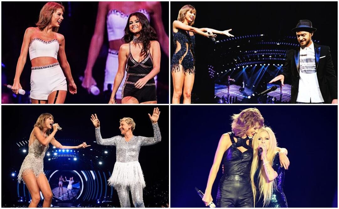 Por los escenarios de 1989 World Tour han pasado artistas como Selena Gómez,Justin Timberlake, Ellen DeGeneres y Avril Lavigne. FOTOS: Instagram Taylor Swift