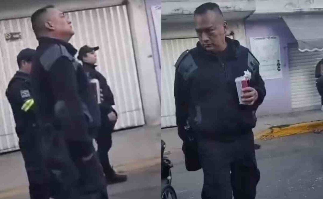 Presuntamente, el policía se encontraba en estado inconveniente mientras estaba en servicio durante el festival de Chimalhuacán. Foto: Captura de video