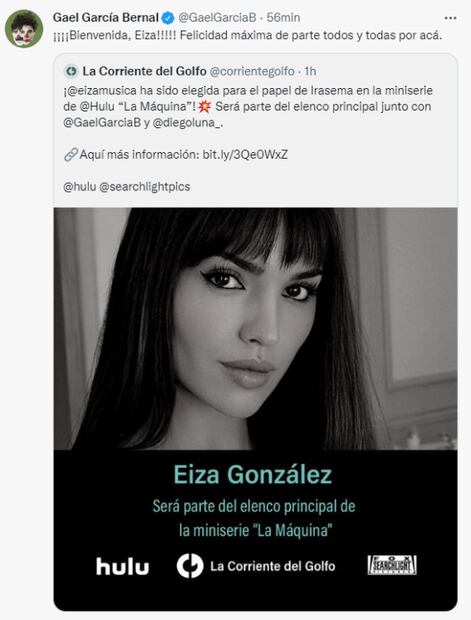 Eiza González tendrá un protagónico en la serie "La Máquina" de la plataforma Hulu 