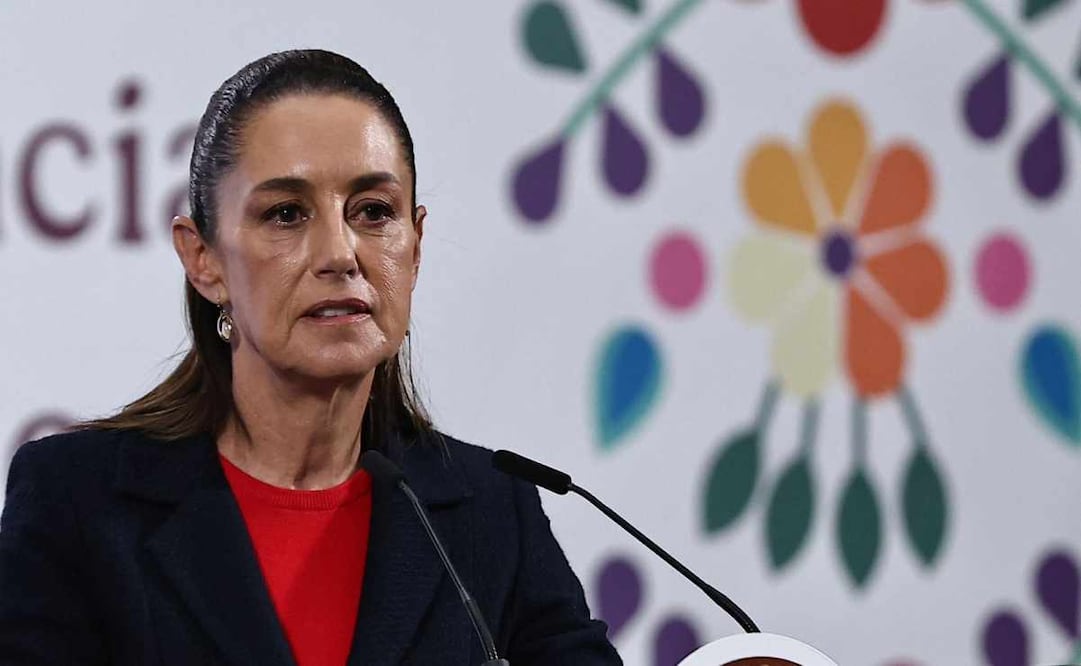 La presidenta Claudia Sheinbaum durante su conferencia mañanera del 7 de julio de 2025. Foto: Berenice Fregoso / EL UNIVERSAL.